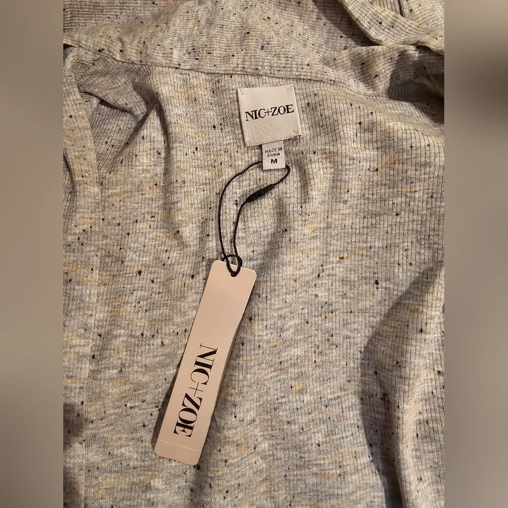 NWT Nic+ Zoe speckled knit cardigan and sleeveless scoop set - Picture 9 of 16